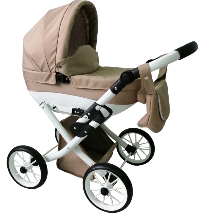 Wózek dla lalek głęboki Dalia - Beżowy