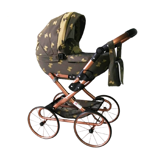 Wózek dla lalek głęboki Retro Miedziany - Motyle