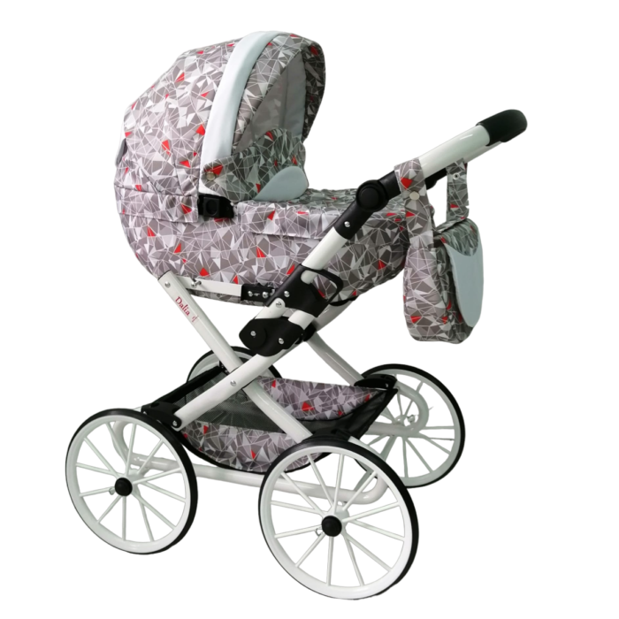 Wózek dla lalek głęboki Retro - Trójkąty pomarańczowe