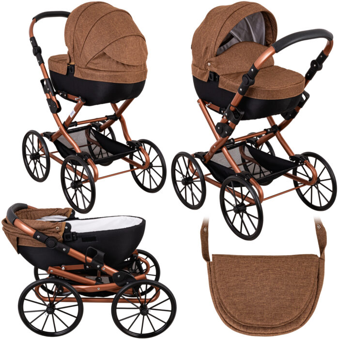 Wózek dla lalek głęboki Retro Miedziany - Hit Jesieni