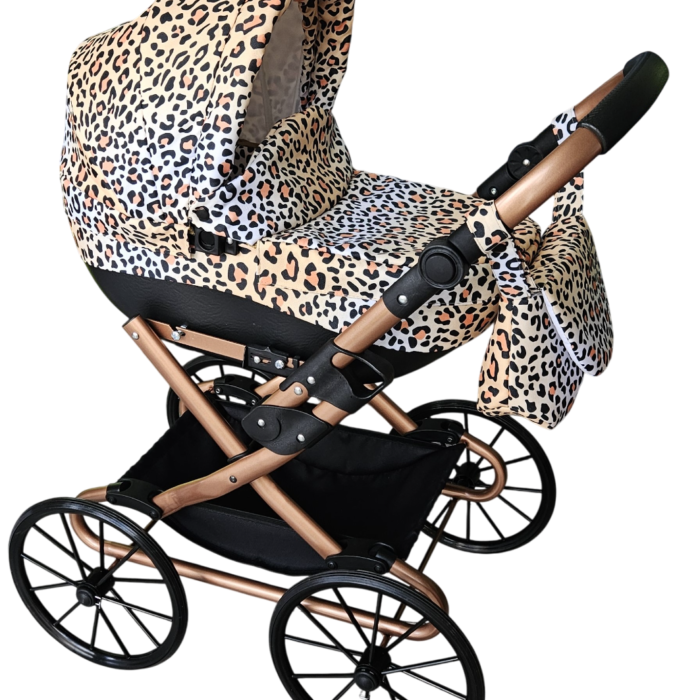 Wózek dla lalek głęboki Retro Miedziany - Panterka